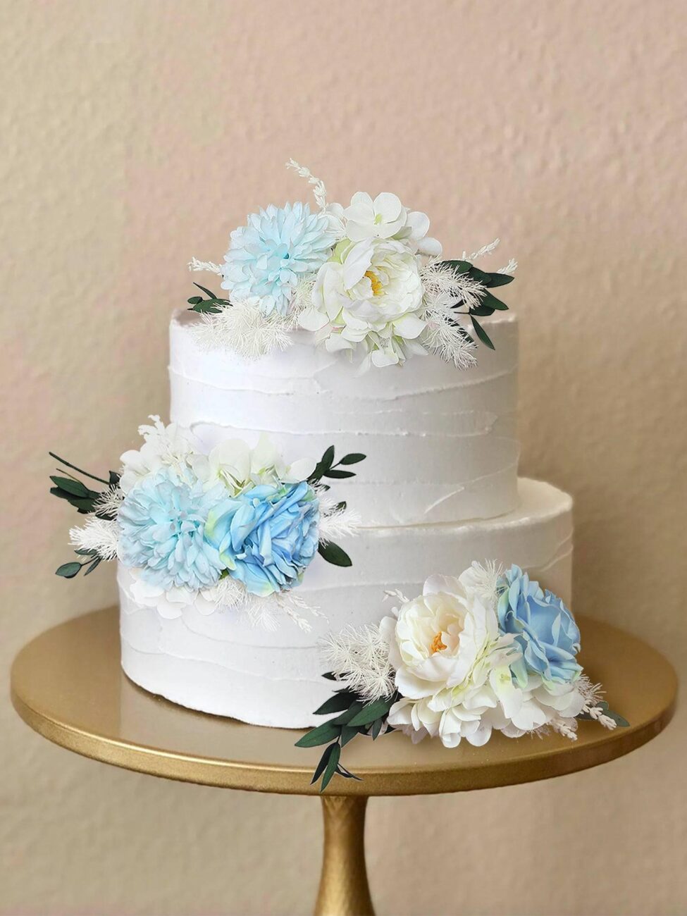 Blue and White Wedding Cake