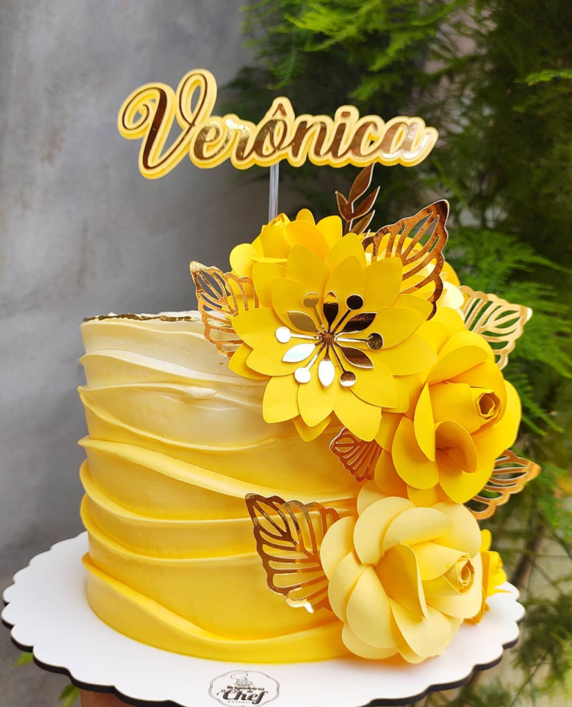 yellow feminine cake