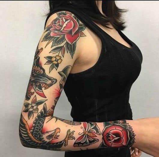 Tatuagem Feminina Braco Fechado