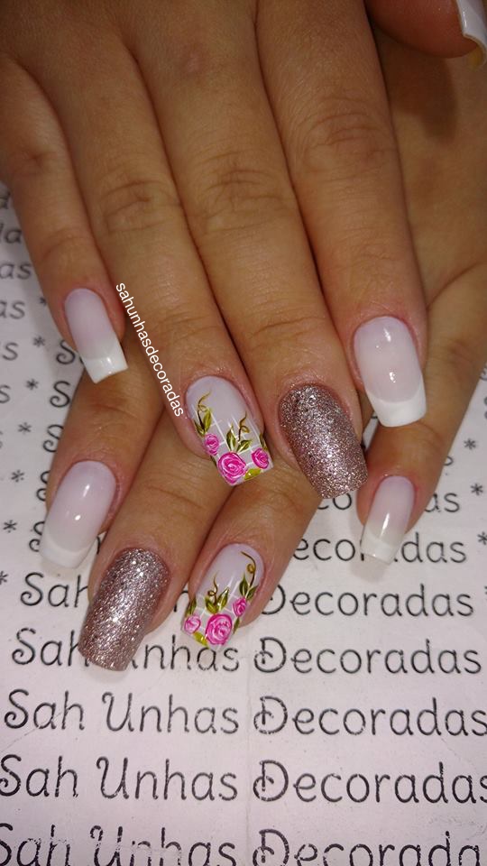 Unha Decorada Com Glitter