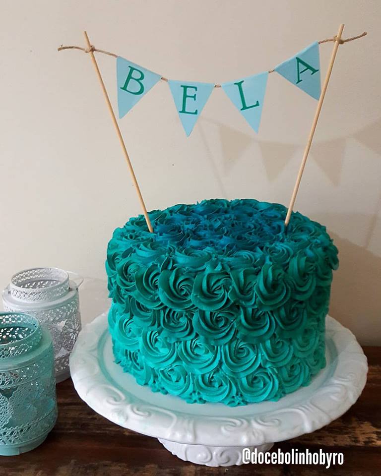 Bolo Decorado Azul Tiffany