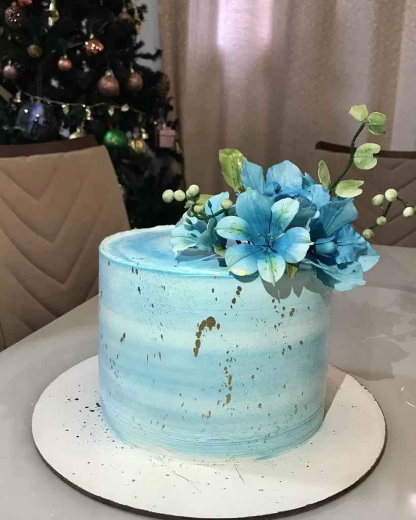 blue feminine cake