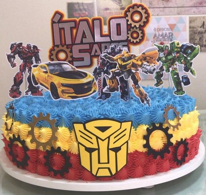 Bolo Decorado Transformers