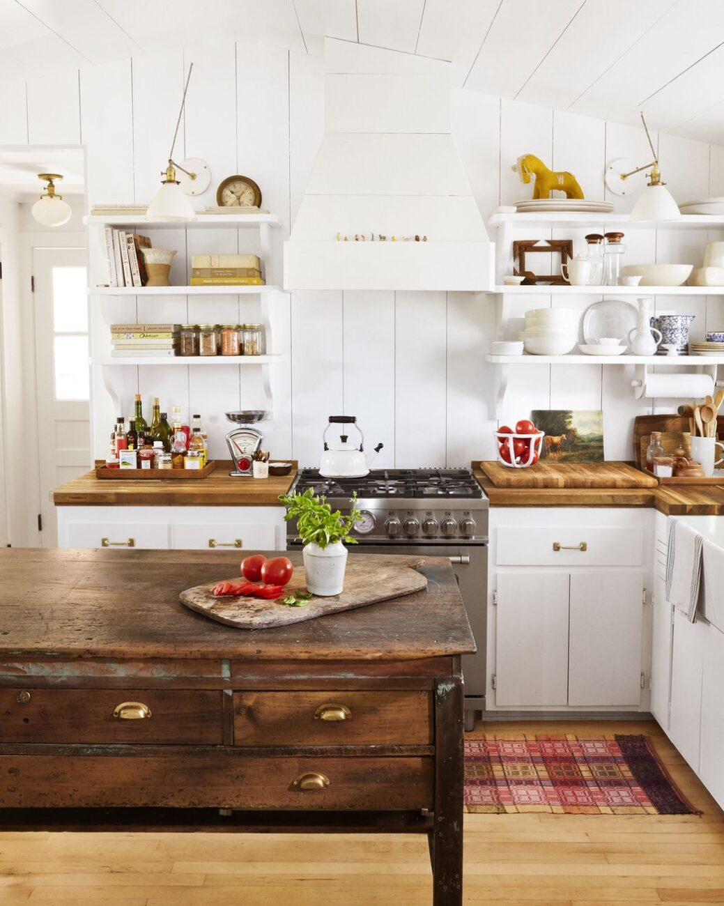 White Kitchen with Wood