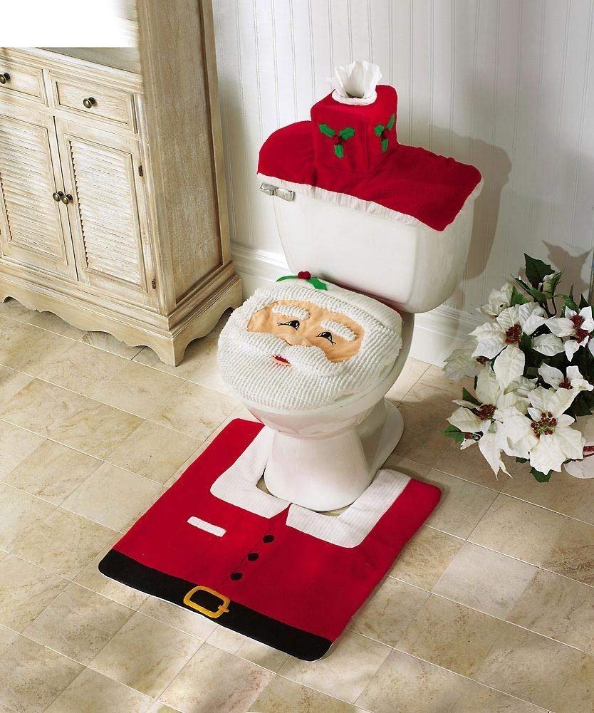 Christmas decorated bathroom