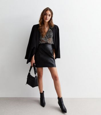 Look with Leather Skirt