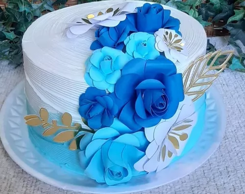 blue feminine cake