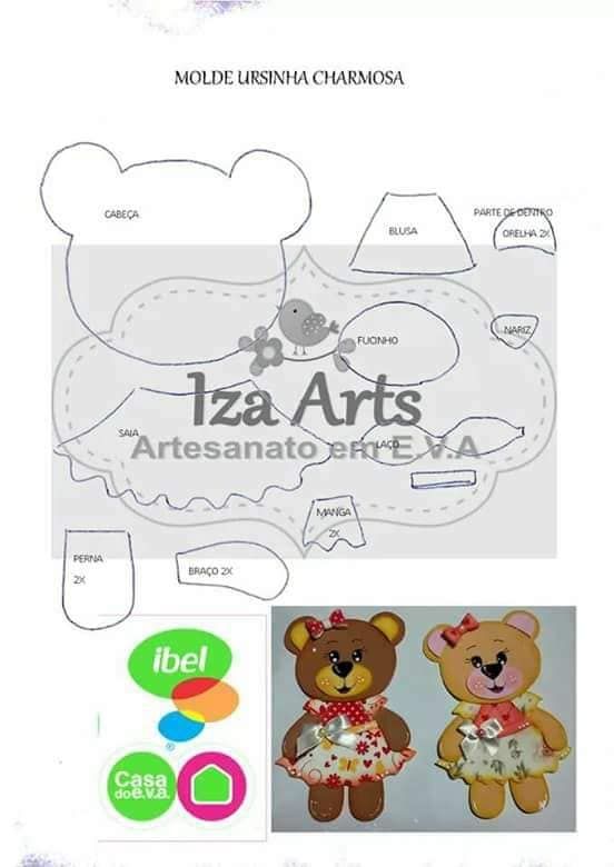 Moldes De Ursos De Eva