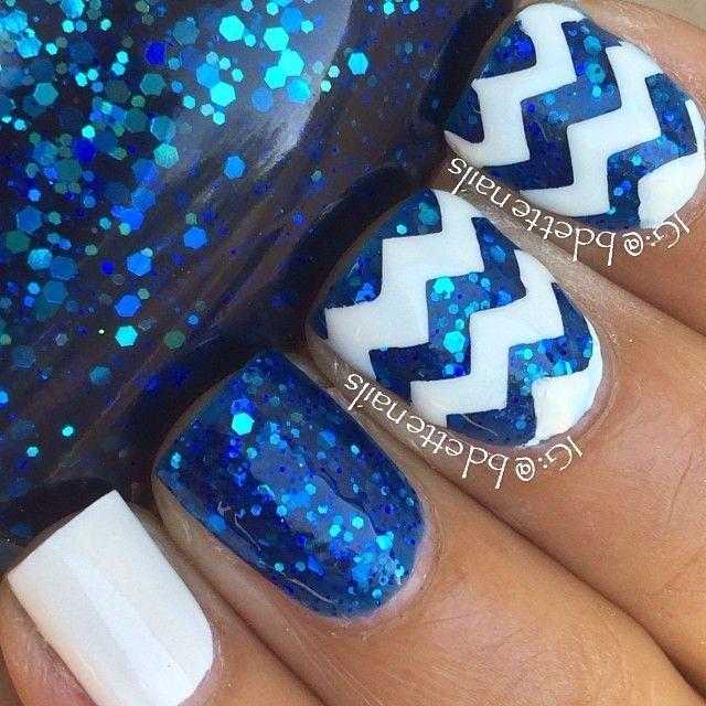 Unha Decorada Zig Zag