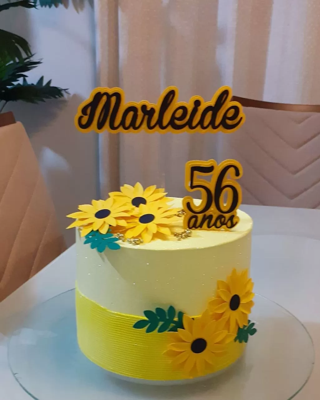 yellow feminine cake