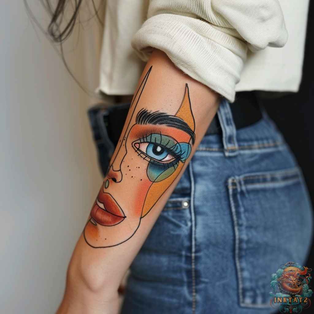 female tattoo on forearm cover