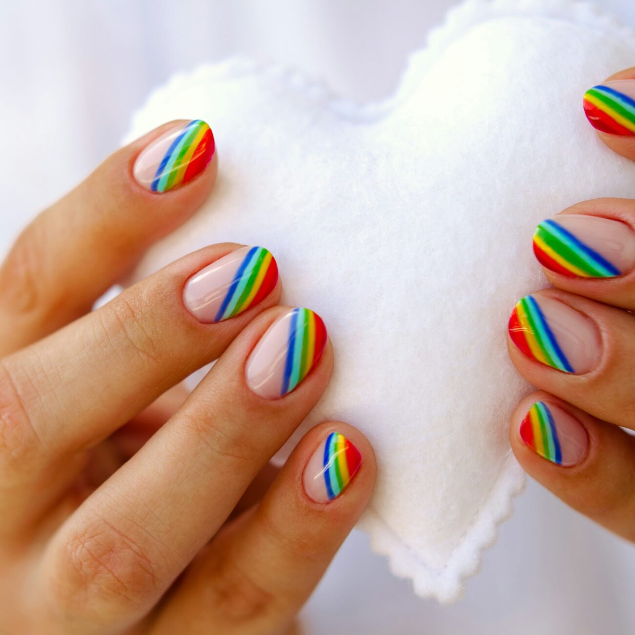 rainbow nail decoration