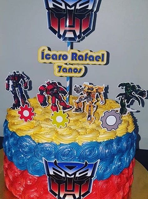 Bolo Decorado Transformers