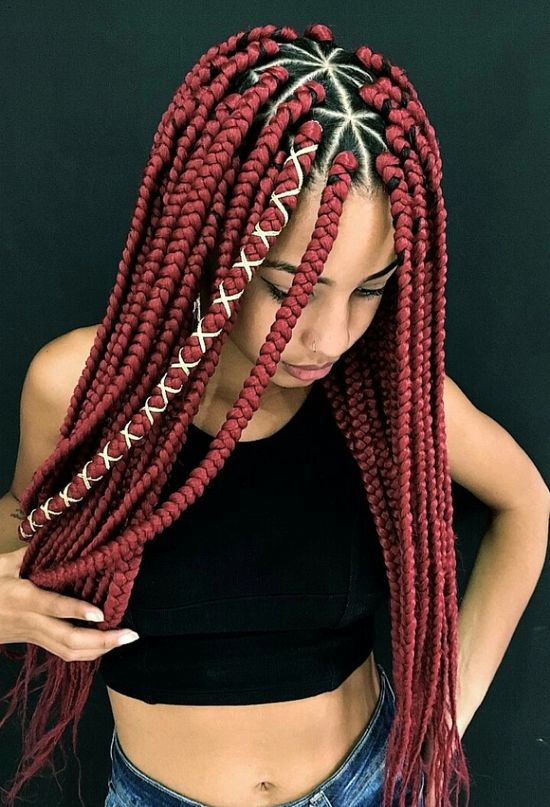 Box Braids Vermelho