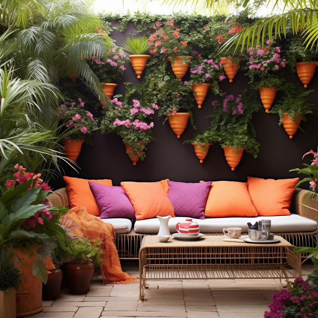 quintal decorado com plantas