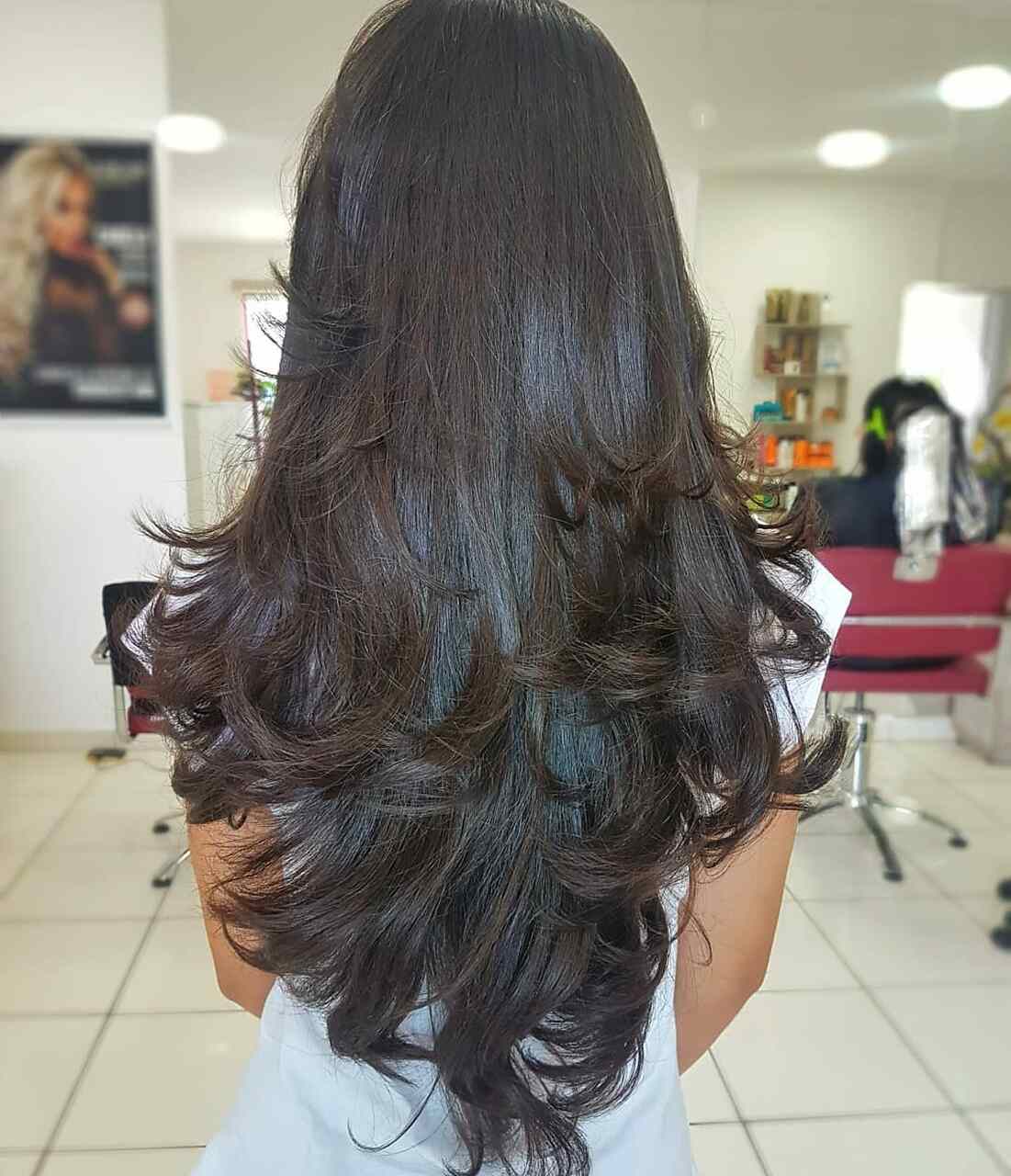 corte de cabelo feminino longo