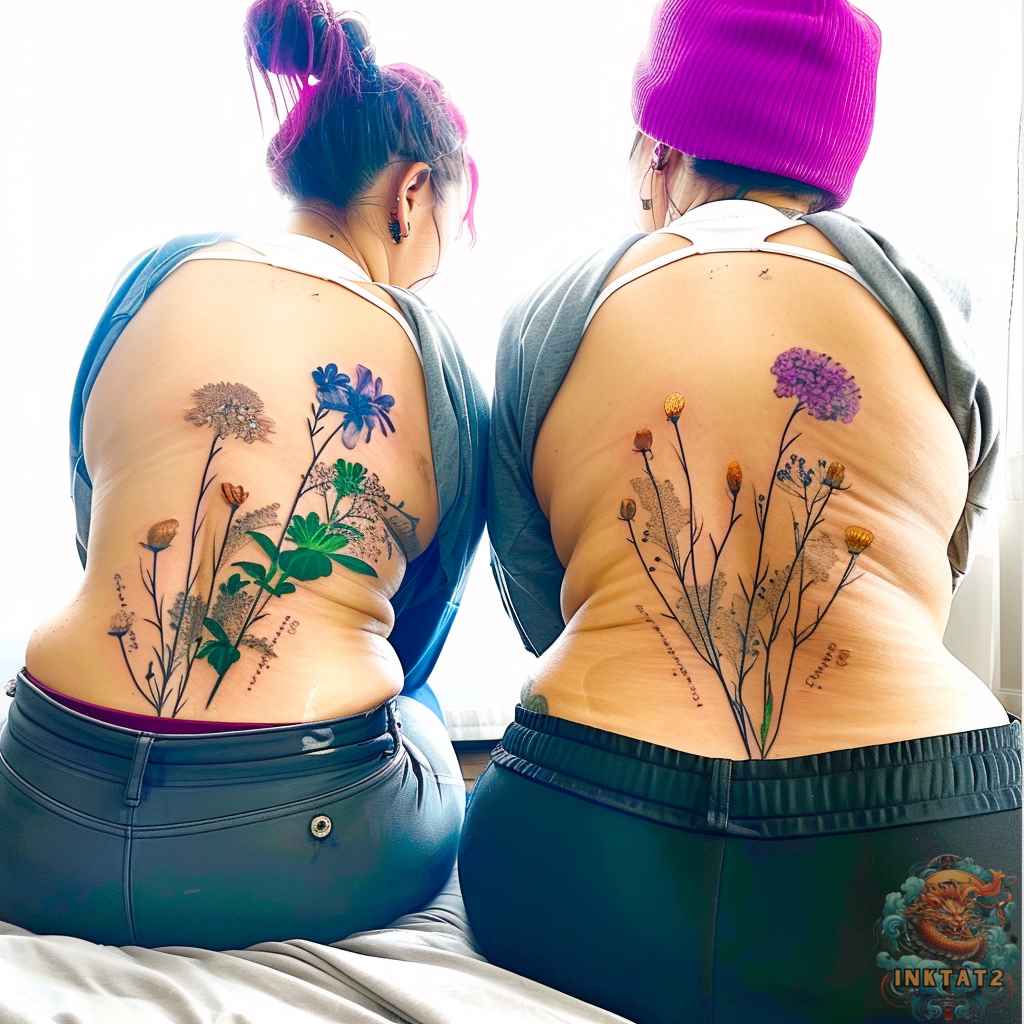 Female tattoo on the back