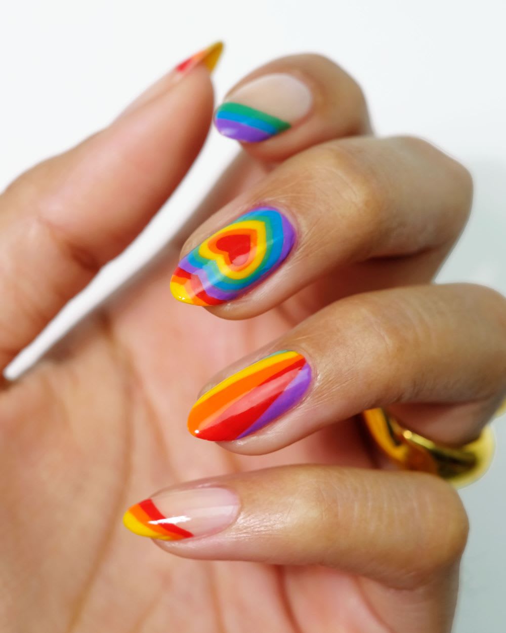 rainbow nail decoration