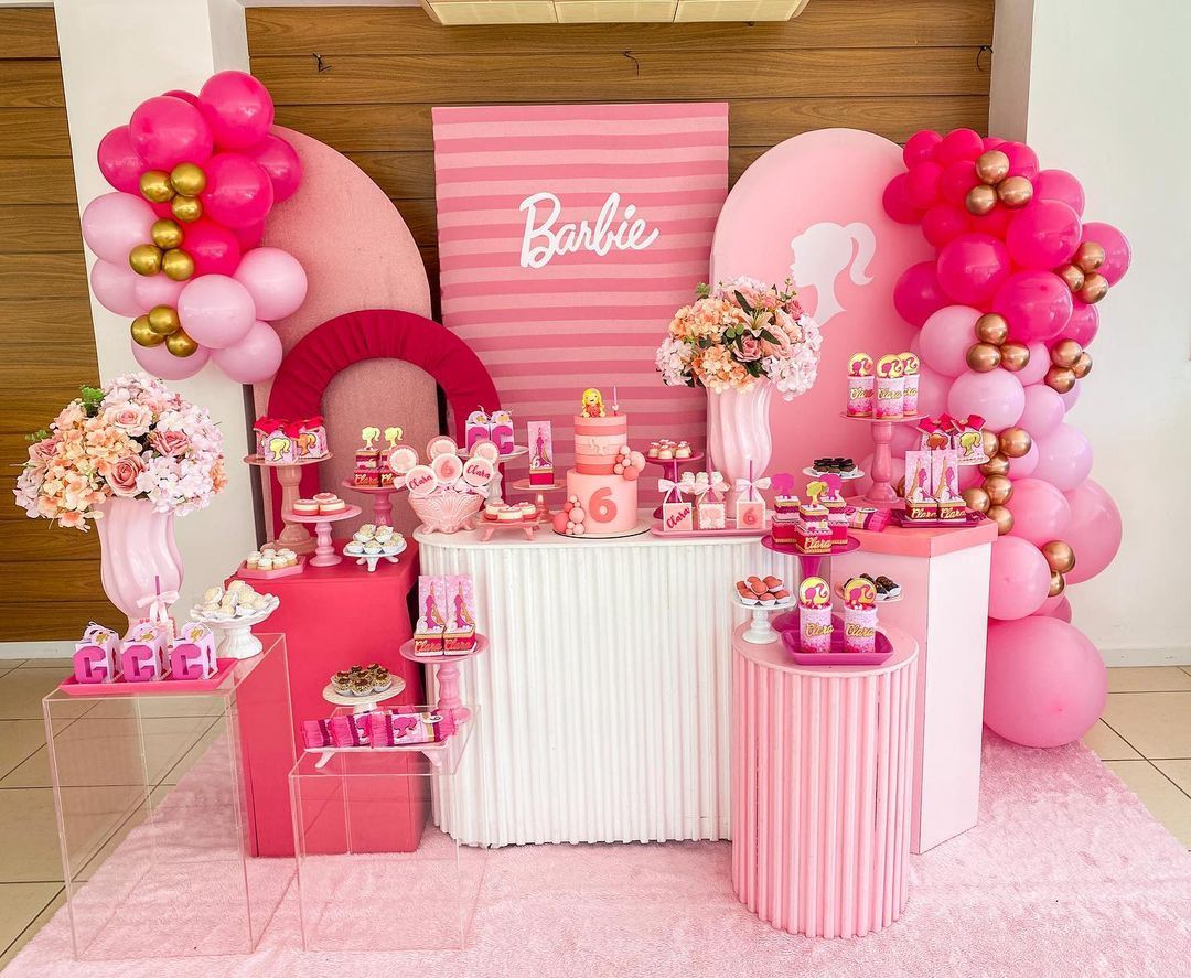 Decoração de festa da barbie