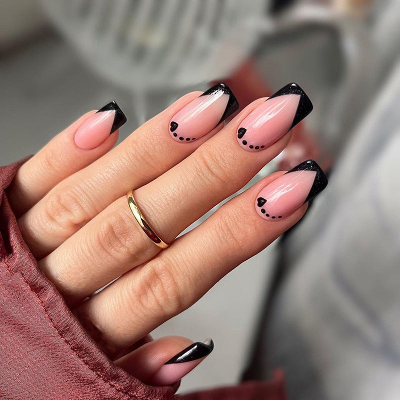 Pink and Black Nail Art