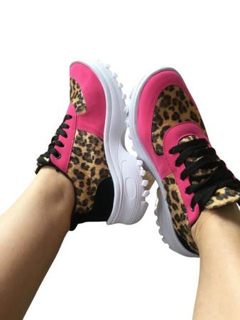 Tenis Animal Print Rosa