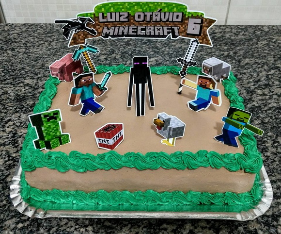 Bolo Decorado Minecraft