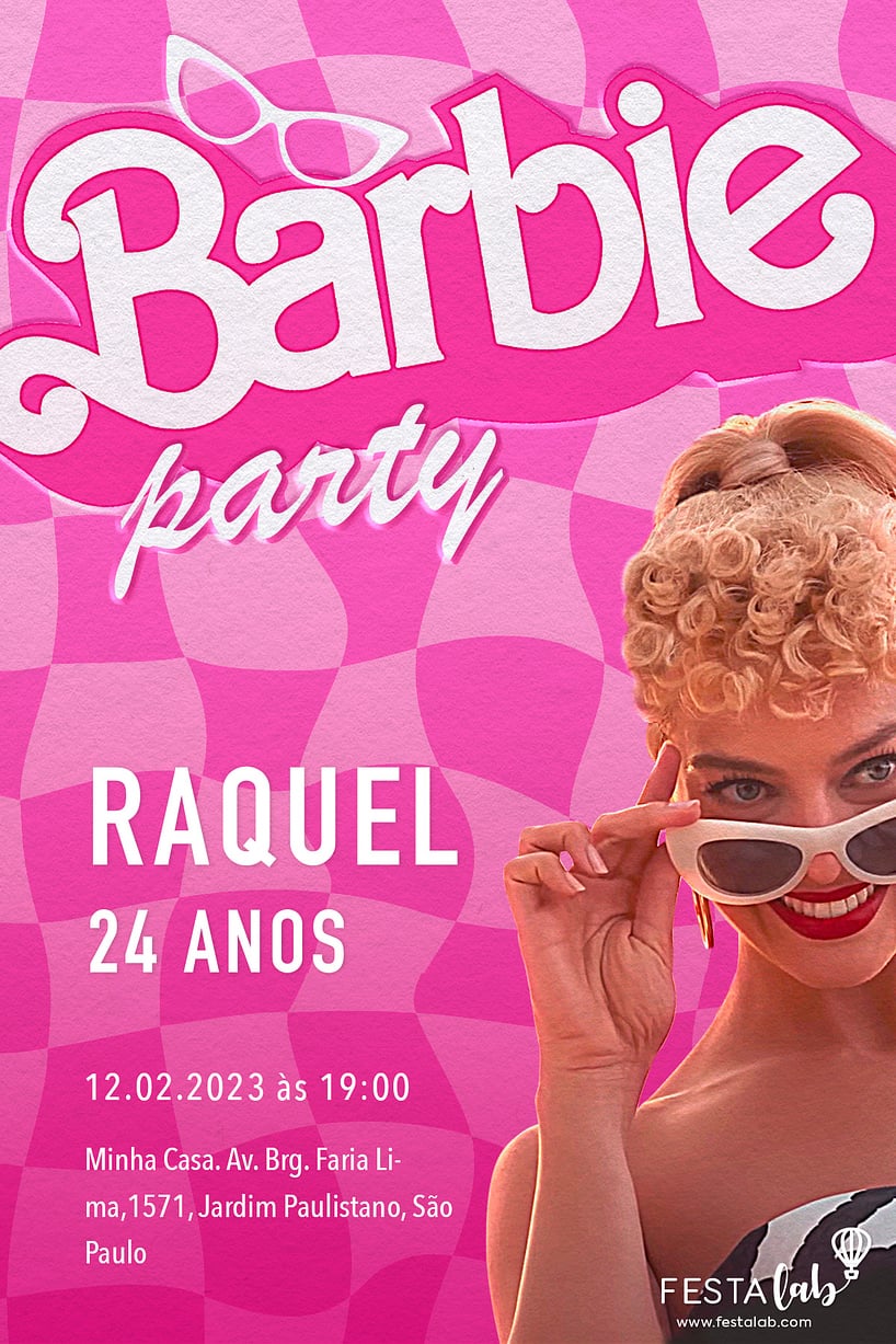 Convite para Festa da Barbie