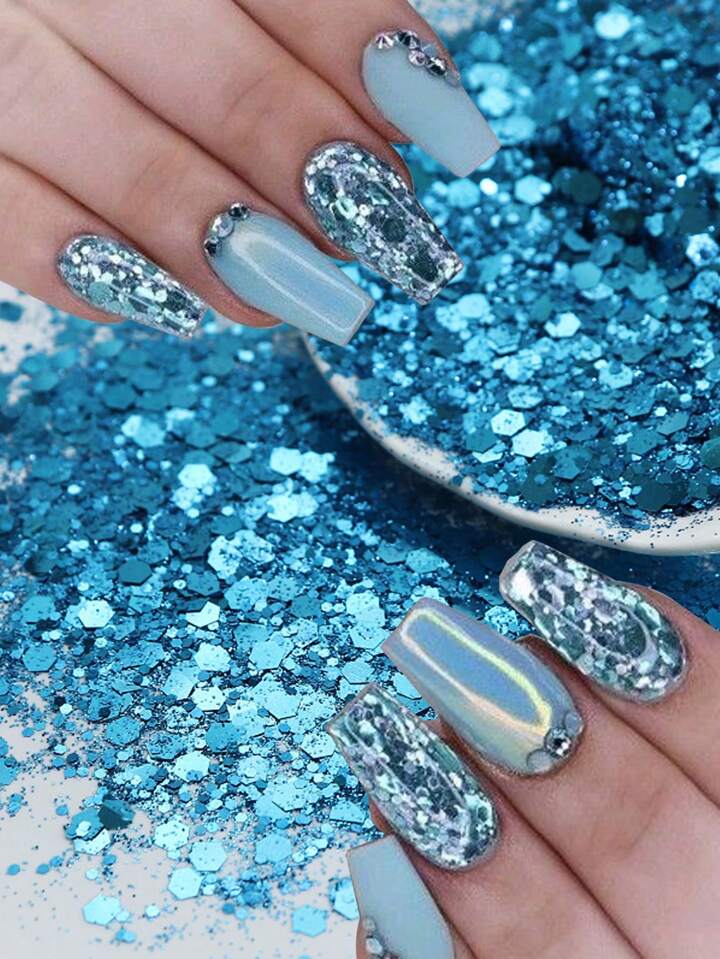 unha-com-glitter-azul