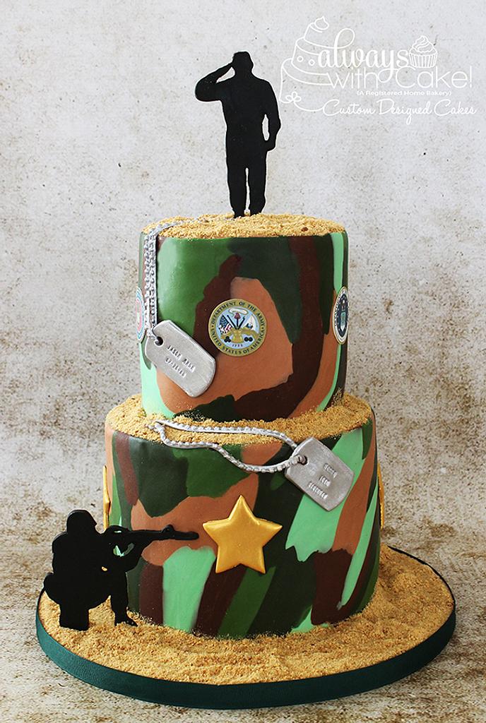 Military decorated cake