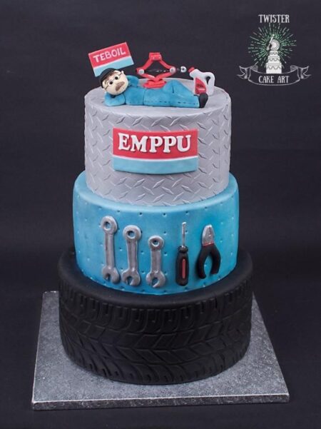 Mechanic Workshop Decorated Cake