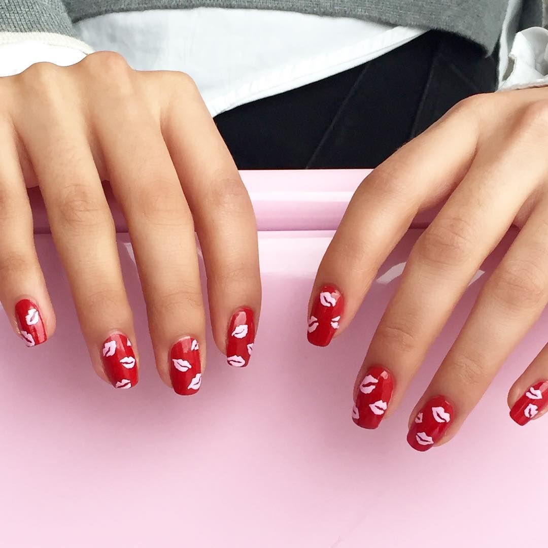 Red Decorated Nail