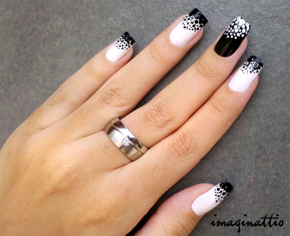 Unhas Decoradas Em Preto E Branco