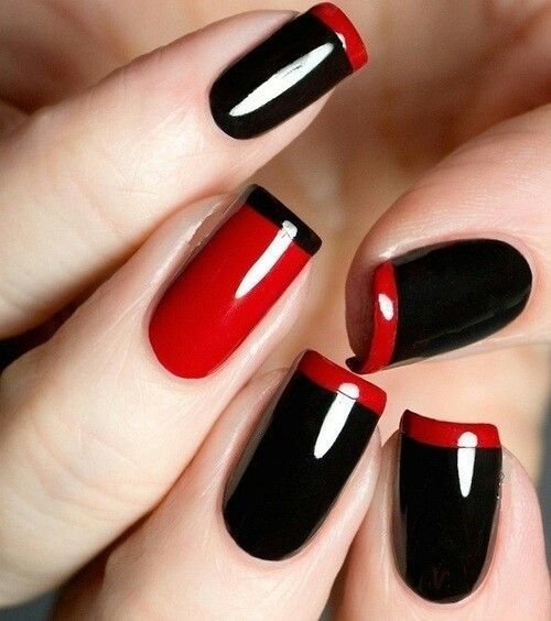 Unhas Decoradas Preto E Vermelho