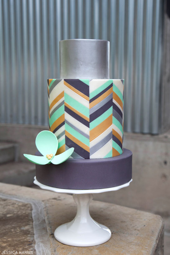 Chevron Decorated Cake