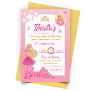 Convite para Festa da Barbie