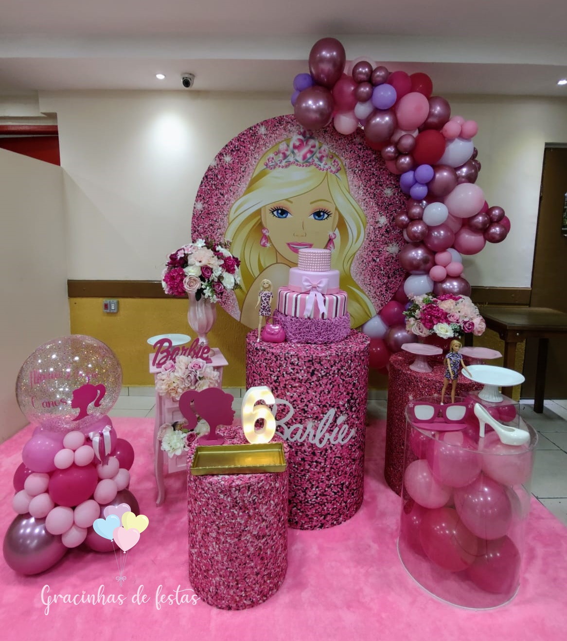 Decoração de festa da barbie