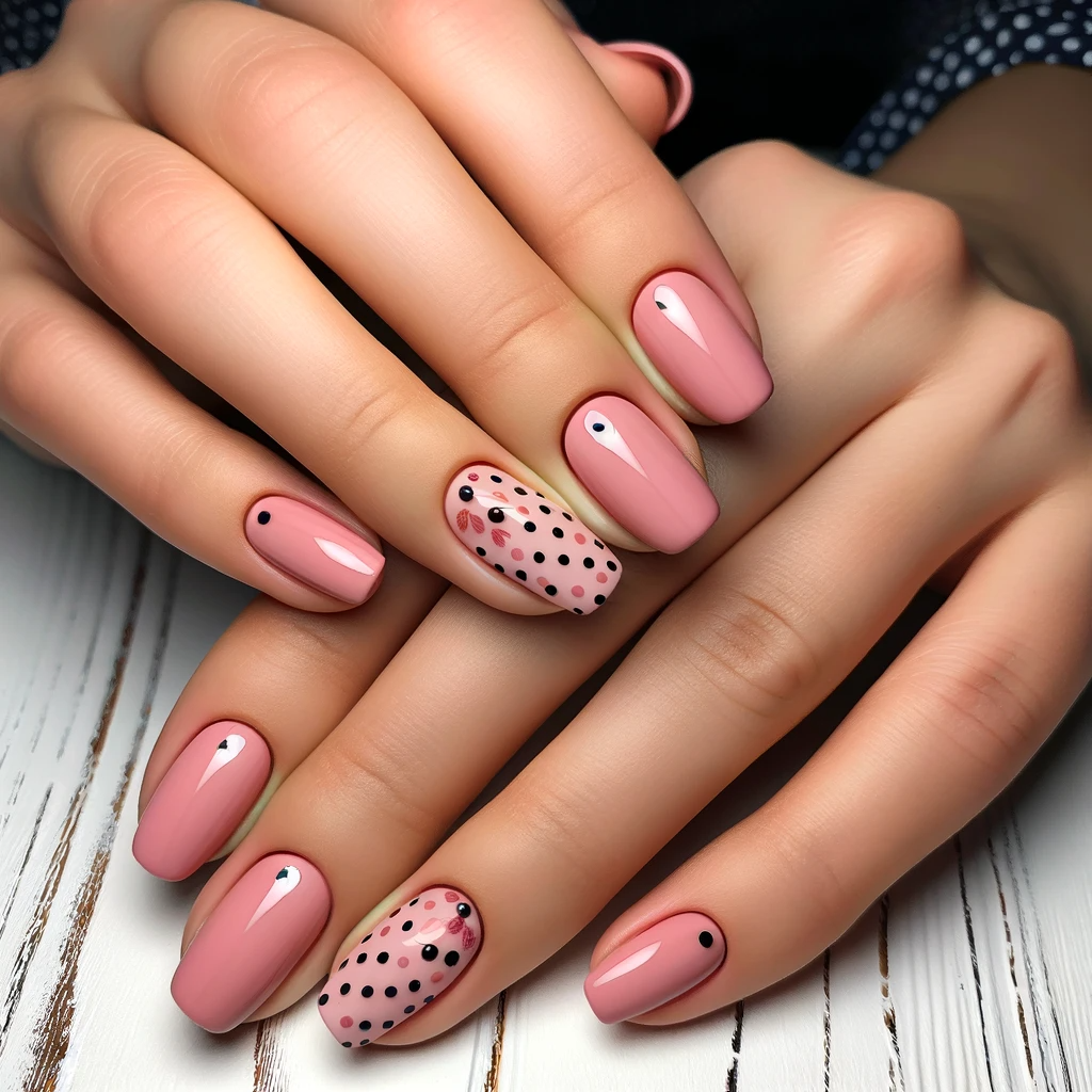 Pink and Black Nail Art