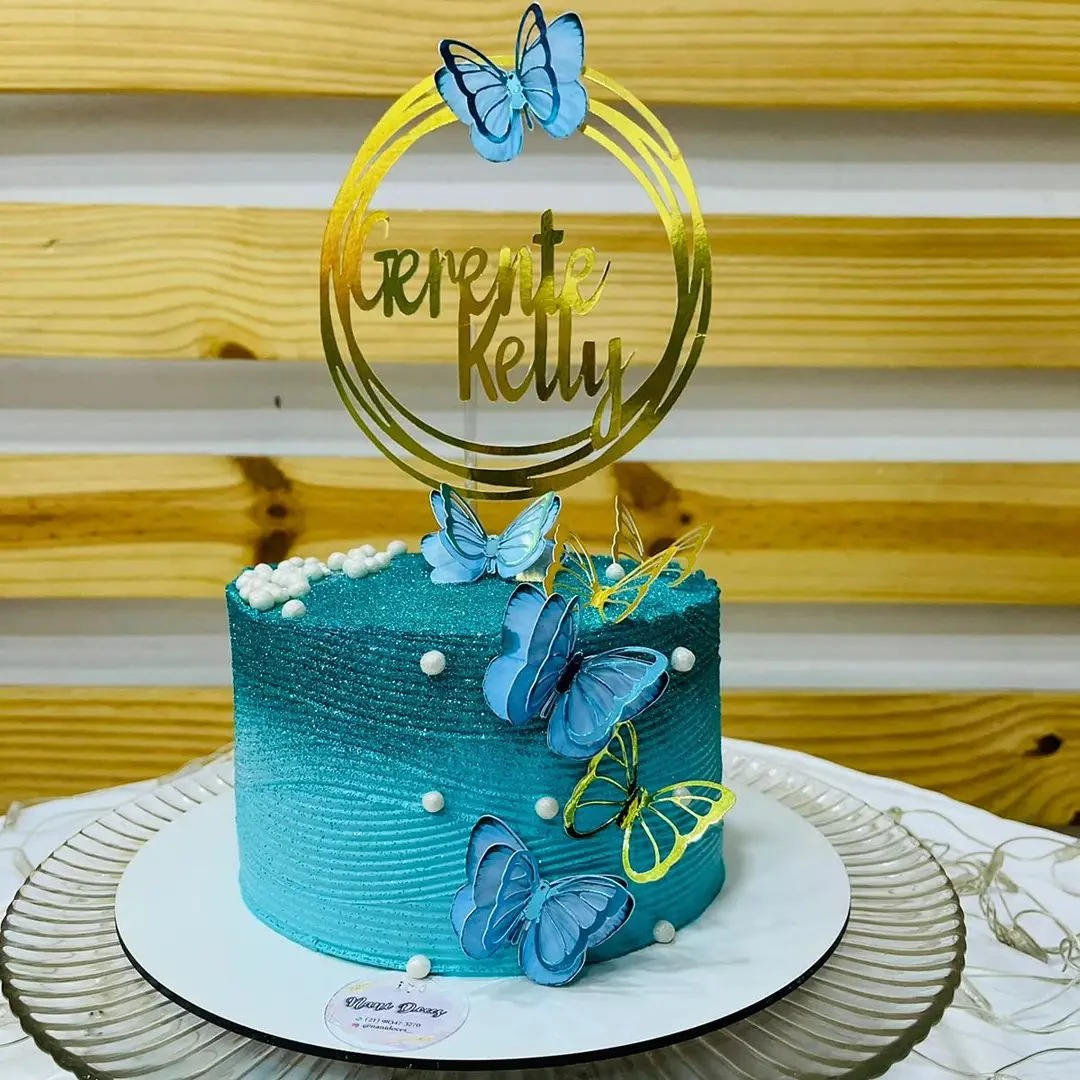 Bolo Decorado Azul Tiffany