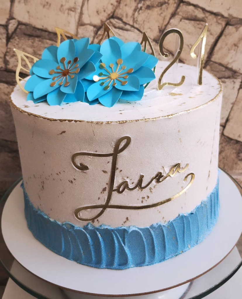 blue feminine cake