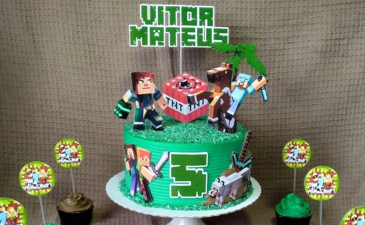 Bolo Decorado Minecraft