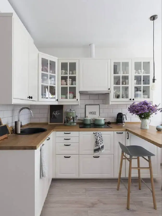 White Kitchen with Wood