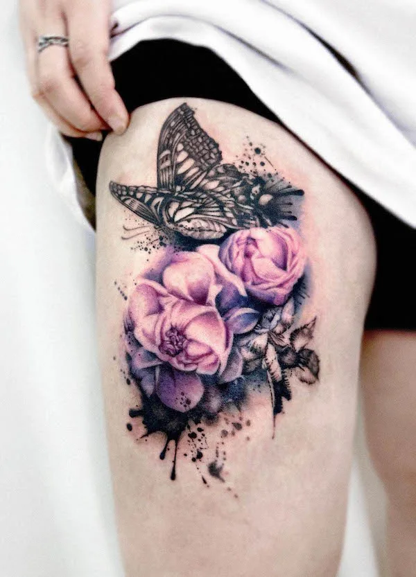 Tattoo on thigh