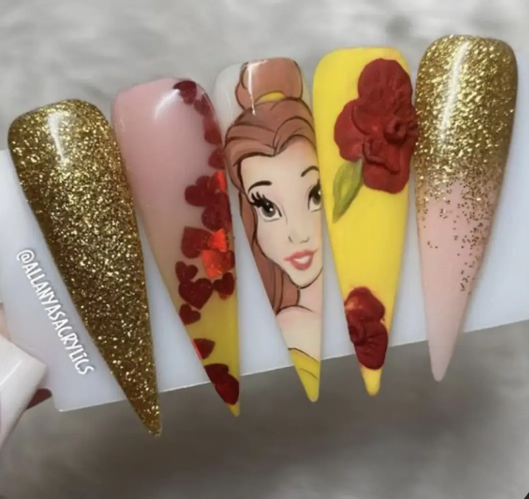 beauty and the beast nail art