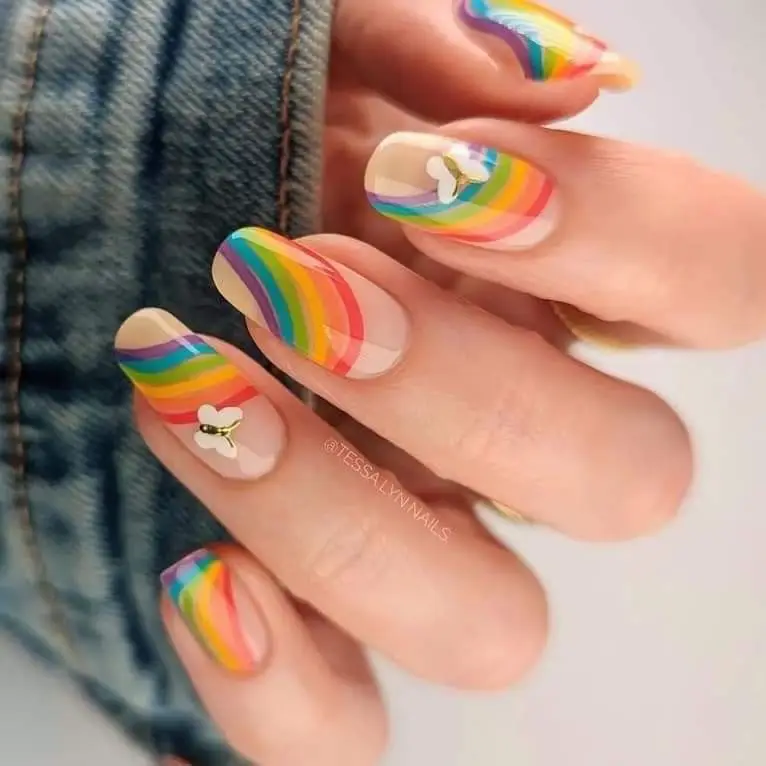 rainbow nail decoration