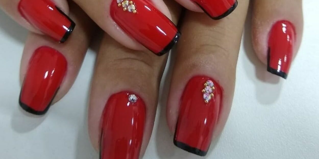 Unhas Decoradas Preto E Vermelho