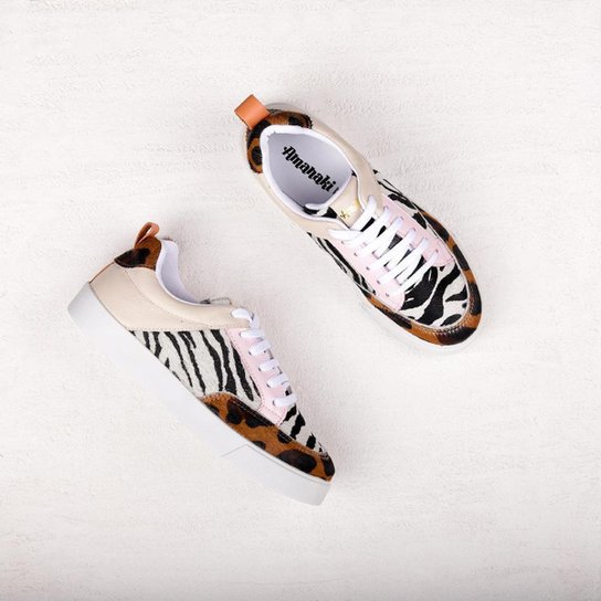 Tenis Animal Print Rosa