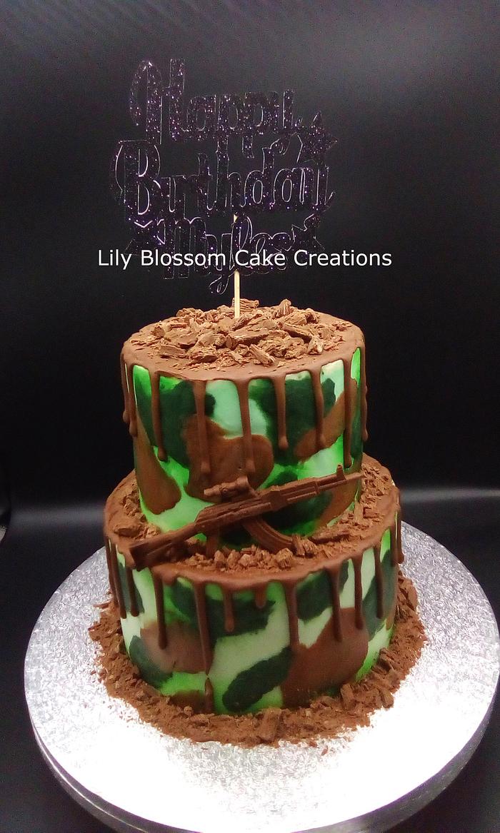 Camouflage Decorated Cake