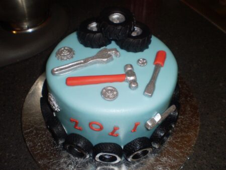 Mechanic Workshop Decorated Cake