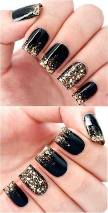 unhas-decoradas-preto-com-dourado