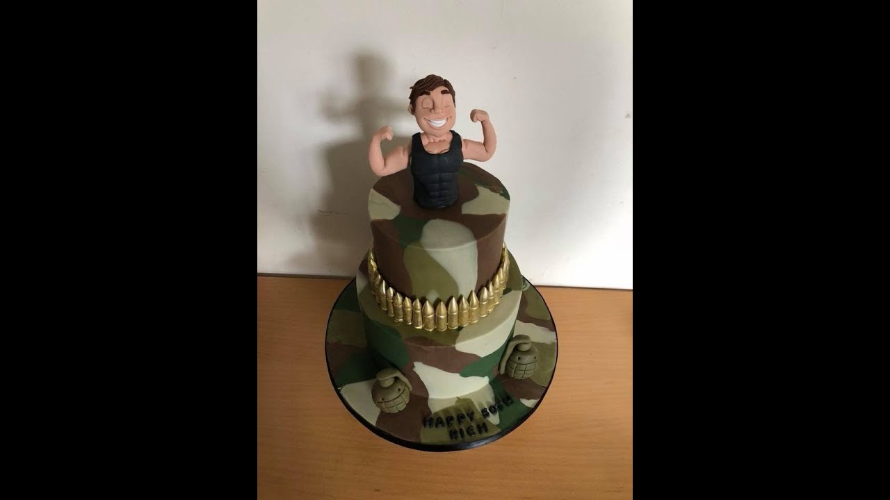 Camouflage Decorated Cake